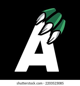  jurassic style letter A. Mascot sport logo design