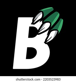  Jurassic style letter B. Mascot sports logo design