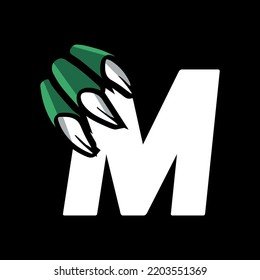  Jurassic style letter M. Mascot sports logo design