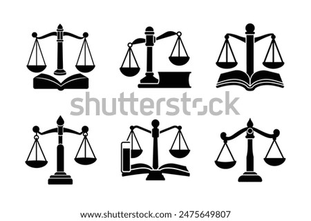 Jurisprudence black silhouette Vector illustration   