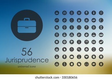 jurisprudence modern icons for mobile interface on blurred background