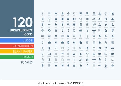 jurisprudence vector set of modern simple icons