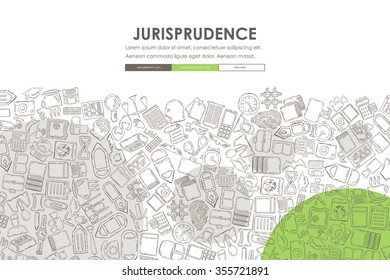 jurisprudence Website Template Design with Doodle Background