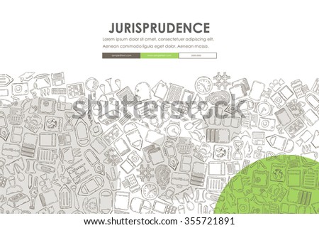 jurisprudence Website Template Design with Doodle Background