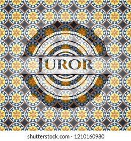 Juror arabic style emblem. Arabesque decoration.