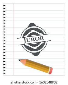 Juror draw (pencil strokes). Vector Illustration. Detailed.