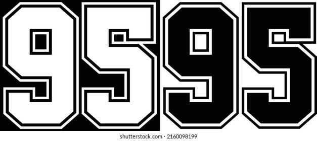 Jursey Number 95 for Tshirt Design