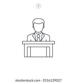 Ícone Caixa do Júri símbolo ilustração vetorial isolado no fundo branco