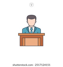 Ícone Caixa do Júri símbolo ilustração vetorial isolado no fundo branco
