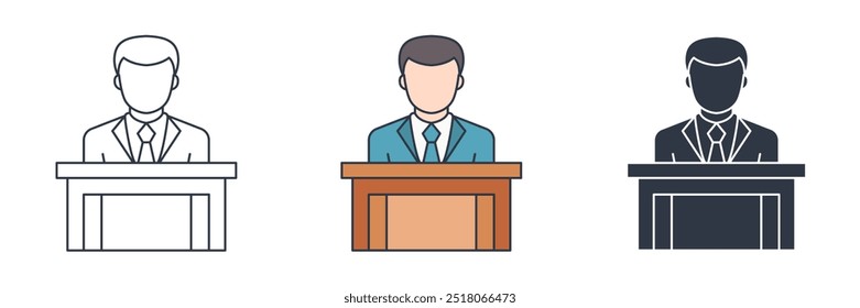 Ícone Caixa do Júri símbolo ilustração vetorial isolado no fundo branco
