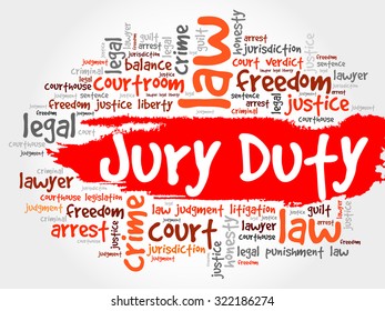 Jury Duty word cloud concept