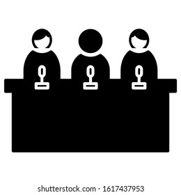 Jury group committee icon design. Council committee group icon in trendy silhouette style design. Vector illustration.