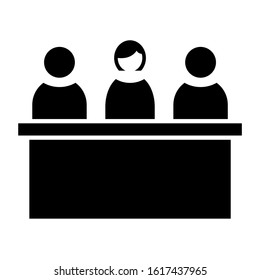 Jury Group Committee Icon Design. Council Committee Group Icon In Modern Silhouette Style Design. Vector Illustration.