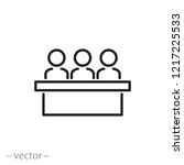 jury group committee icon, jurors linear sign on white background - editable vector illustration eps10