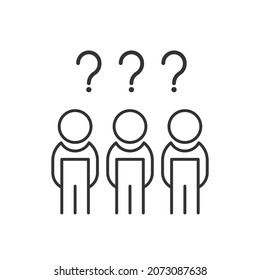 jury group committee icon , jurors linear sign on white background.