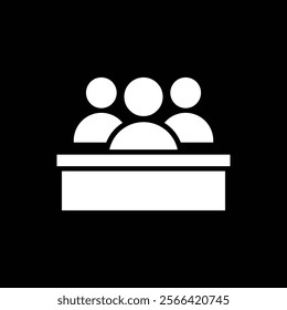 Jury group committee icon, People jury icon isolated on black background. Vector illustration.