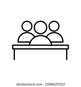 Jury group committee line icon, People jury icon isolated on white background. Vector illustration.