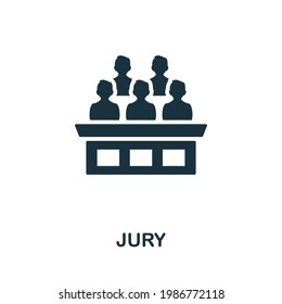 Jury Icon. Monochrome Simple Element From Civil Rights Collection. Creative Jury Icon For Web Design, Templates, Infographics And More