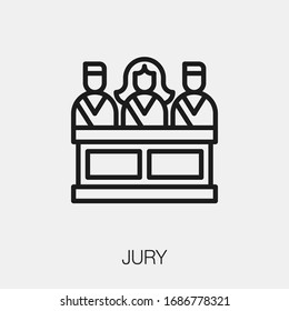 jury icon vector. Linear style sign for mobile concept and web design. jury symbol illustration. Pixel vector graphics - Vector.