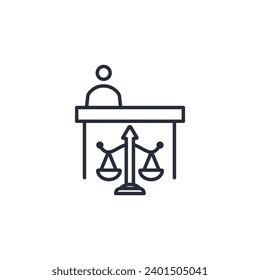 jury icon. vector.Editable stroke.linear style sign for use web design,logo.Symbol illustration.