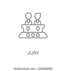 Jury linear icon. Jury concept stroke symbol design. Thin graphic elements vector illustration, outline pattern on a white background, eps 10.
