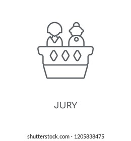 Jury linear icon. Jury concept stroke symbol design. Thin graphic elements vector illustration, outline pattern on a white background, eps 10.