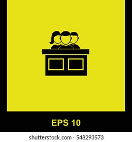 Jury vector black icon. Isolated illustration. Business picture.