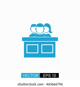 Jury vector. Isolated blue icon on white background.