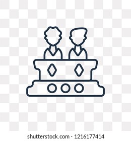 Jury vector outline icon isolated on transparent background, high quality linear Jury transparency concept can be used web and mobile