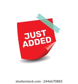 Just added red sticker memo shape vector illustration design.