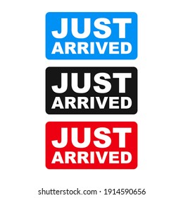Just Arrived Shopping Web Buttons Label Icon Design Vector