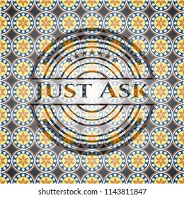 Just Ask arabesque emblem. arabic decoration.
