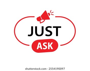 just ask text information sign