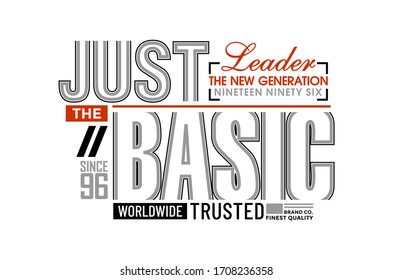 Just the basic stylish typography slogan for t-shirt. Leader New Generation. Abstract design with the  line style. Vector print, typography, poster. Global swatches.