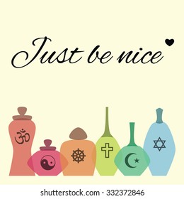 Just be nice motivation banner Text lettering of an inspirational saying. Quote poster template, vector design