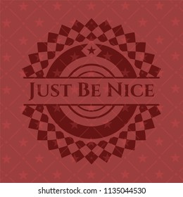 Just Be Nice retro red emblem