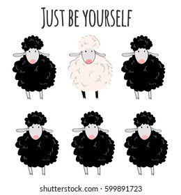 Just be yourself. Cute black sheeps set