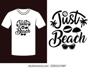 Just Beach T-shirt Design vector