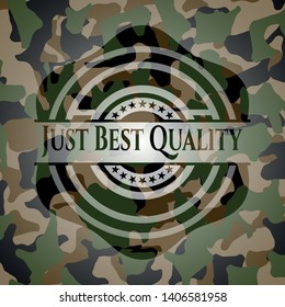Just Best Quality on camouflaged texture. Vector Illustration. Detailed.