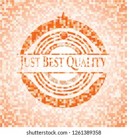 Just Best Quality orange mosaic emblem with background