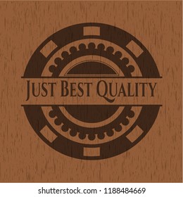 Just Best Quality retro style wooden emblem