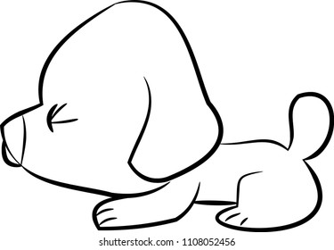 Just Born Baby Dog Vector 