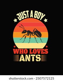 Just a boy who loves ants new t shirt design.