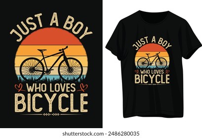 Just A Boy Who Loves Bicycle T Shirt