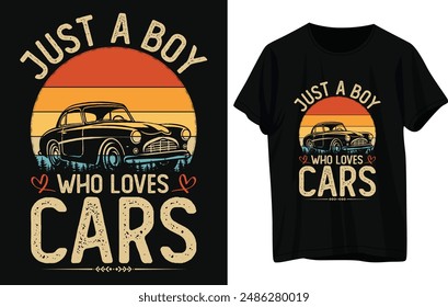 Just A Boy Who Loves Cars T Shirt