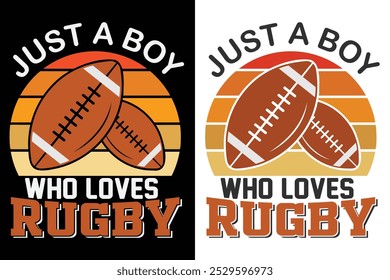 Just A Boy Who Loves Rugby, Rugby Typography Design, American Football Typography Design, Tipografia Esportiva, Torneio de Futebol