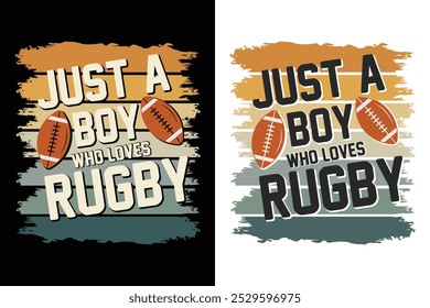 Just A Boy Who Loves Rugby, Rugby Typography Design, American Football Typography Design, Tipografia Esportiva, Torneio de Futebol