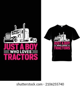 Just a boy who loves tractors.