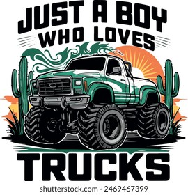 just a boy who loves trucks