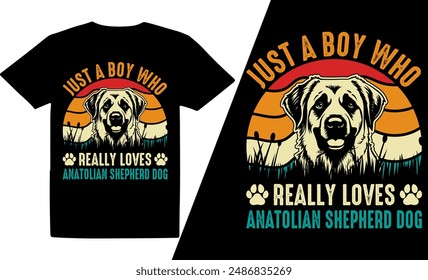 Just A Boy Who Really Loves Dog  Breeds t shirt design